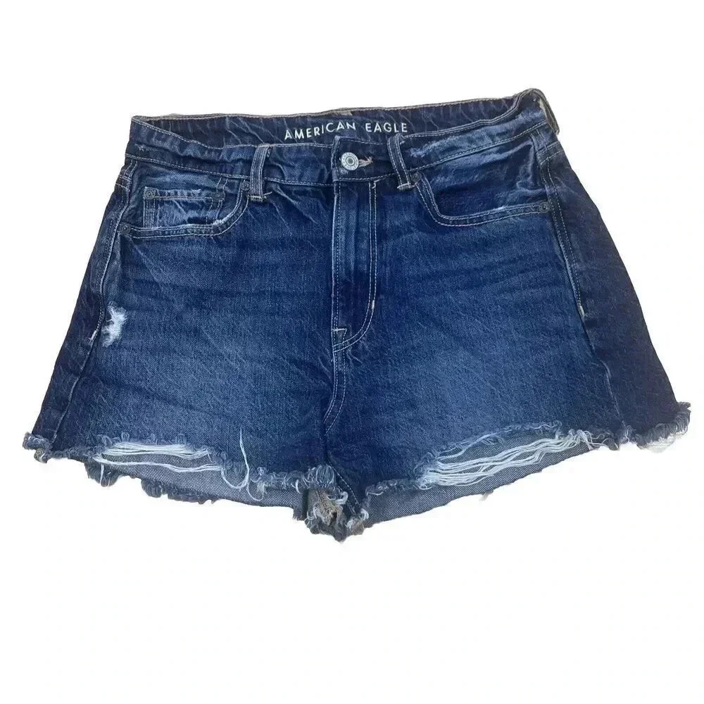 American Eagle TOMGIRL Denim Short Women’s Size 4 Raw Hem Distressed